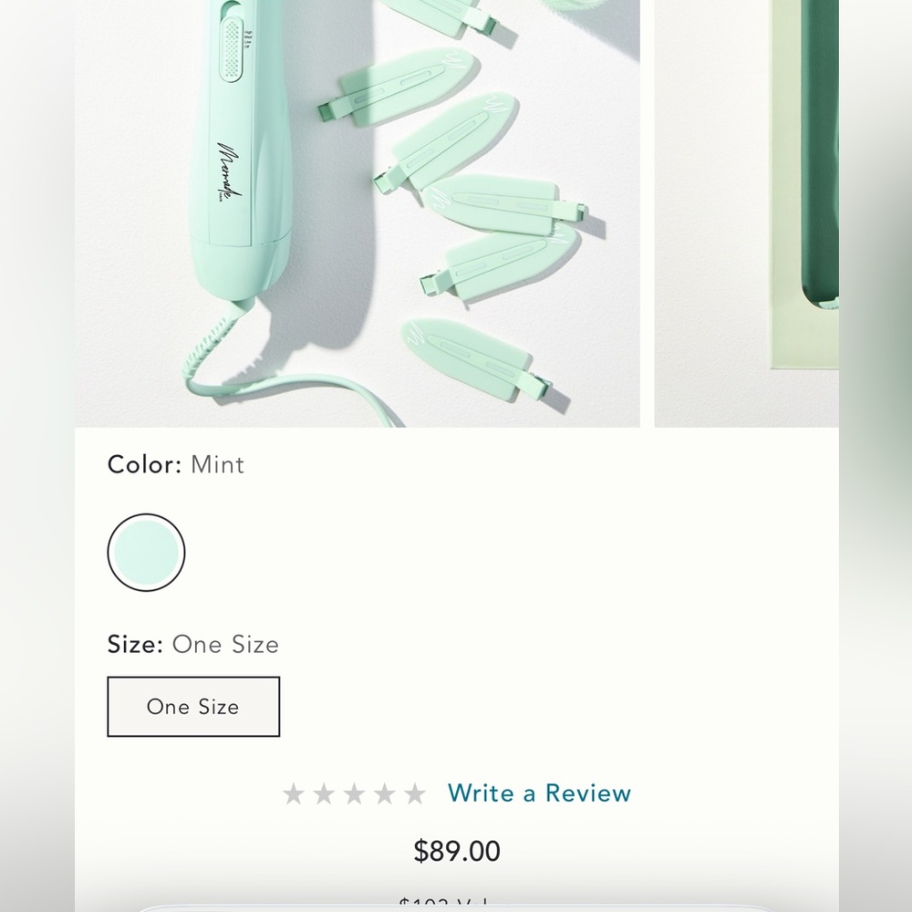 Anthropologie Mermade Hair “That's Mint” Iconic limited edition Blowout Brush - Picture 8 of 8